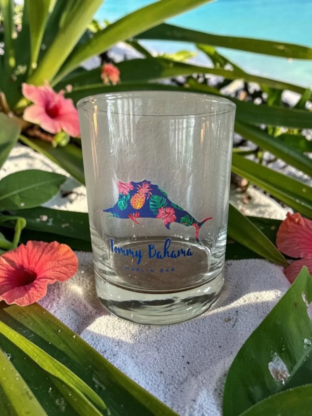 Tommy Bahama Marlin Bar Tropical Double Old Fashioned Rocks Glass